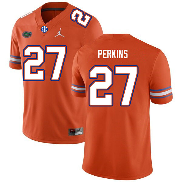 Men #27 Jadarrius Perkins Florida Gators College Football Jerseys Sale-Orange